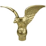 6-1/2" Wingspan Gold Metal Flying Eagle - Threaded - Indoor/Parade