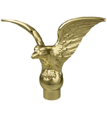 6-1/2" Wingspan Gold Metal Flying Eagle - Threaded - Indoor/Parade