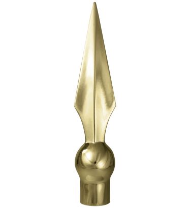 7-1/2" Gold Metal Flat Spear for Oak Poles - Indoor/Parade