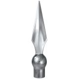 7-1/2" Silver Metal Flat Spear for Oak Poles - Indoor/Parade
