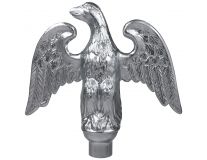 7" Wingspan Silver Metal Eagle for Oak Poles - Indoor/Parade