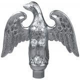 7" Wingspan Silver Metal Perched Eagle for Aluminum Poles -...