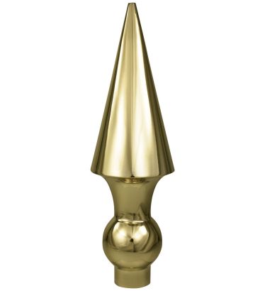 8-1/2" Gold Heavy Metal Spear for Aluminum Poles - Indoor/Parade