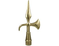 8-1/4" Gold Metal Battle Axe for Oak Poles - Indoor/Parade