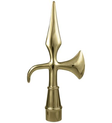 8-1/4" Gold Metal Battle Axe for Oak Poles - Indoor/Parade