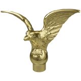 8-1/4" Wingspan Gold Metal Flying Eagle - Threaded - Indoor/Parade