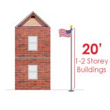 20' Standard Commercial Internal Winch Flagpole