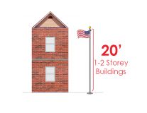 20' Heavy Commercial External Halyard Flagpole