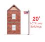20' Light Commercial External Halyard Flagpole