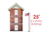 25' Heavy Commercial External Halyard Flagpole