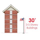 30' Standard Commercial Internal Winch Flagpole