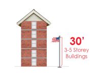 30' Heavy Commercial External Halyard Flagpole
