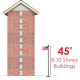 45' Heavy Commercial External Halyard Flagpole