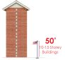 50' Standard Commercial External Halyard Flagpole