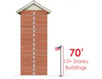 70' Heavy Commercial External Halyard Flagpole