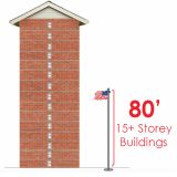80' Heavy Commercial External Halyard Flagpole