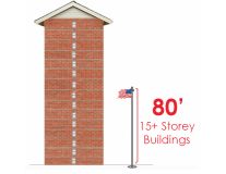80' Heavy Commercial External Halyard Flagpole