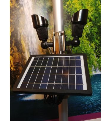 Dual-Head Polepal Commerical Solar Light with Remote