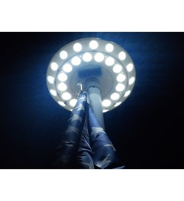32 LED Flagpole Ornament Solar Disk Light