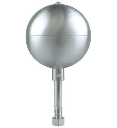 3" Satin Silver Aluminum Ball - 1/2" Spindle