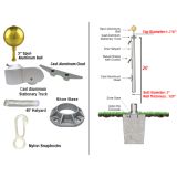20' Light Commercial Bolted-Base Removable Flagpole 