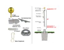 20' Light Commercial Bolted-Base Removable Flagpole 