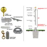 20' Standard Commercial Bolted-Base Removable Flagpole 
