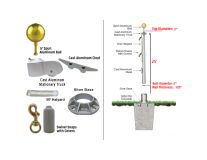 25' Standard Commercial Bolted-Base Removable Flagpole 