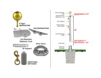 30' Light Commercial Bolted-Base Removable Flagpole 