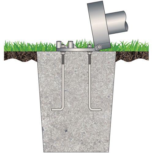 25' Hurricane Commercial HingedBase Flagpole HingedBase Tilting