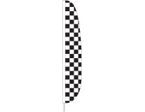 7'x17" B&W Checkered Feather Flag
