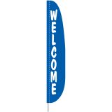 7'x17" Blue Welcome Feather Flag