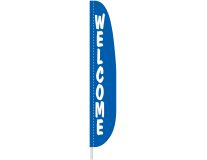 7'x17" Blue Welcome Feather Flag