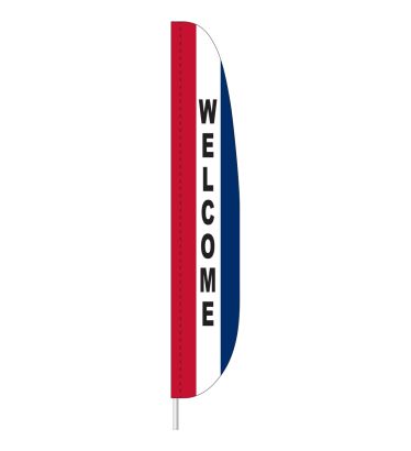 7'x17" RWB Welcome Feather Flag