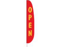 7'x17" Red Open Feather Flag