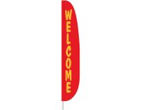 7'x17" Red Welcome Feather Flag