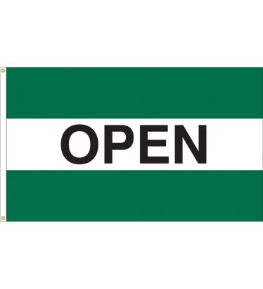 3'x5' Open Message Outdoor Nylon Flag - Green, White, & Green