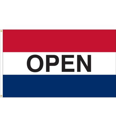 3'x5' Open Message Outdoor Nylon Flag - Red, White, & Blue