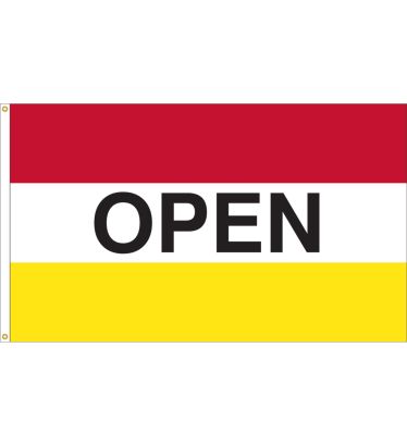 3'x5' Open Message Outdoor Nylon Flag - Red, White, & Yellow