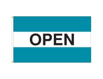 3'x5' Open Message Outdoor Nylon Flag - Teal, White, & Teal