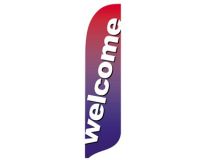 2'x11' Welcome Red Blue Fade Wave Banner