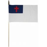 12"x18" Christian Mounted Flag with Gold Spear