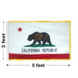 3'x5' California Indoor Nylon Flag 