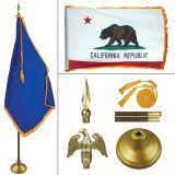 California 8' Heavy Oak Indoor Flag Kit