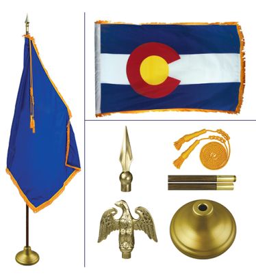 Colorado 8' Heavy Oak Indoor Flag Kit