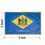3'x5' Delaware Indoor Nylon Flag 