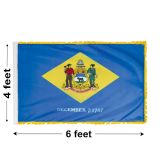 4'x6' Delaware Indoor Nylon Flag 