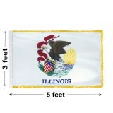 3'x5' Illinois Indoor Nylon Flag 