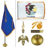 Illinois 8' Heavy Oak Indoor Flag Kit