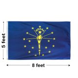 5'x8' Indiana Nylon Outdoor Flag